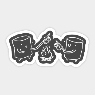 Marshmallows Toasting Humans Sticker